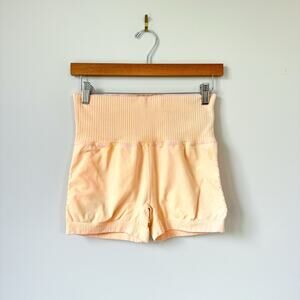 Free People Karma Running Pull On High Rise Activewear Shorts Orange